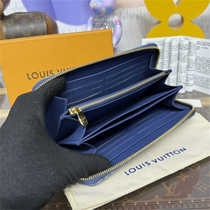ルイヴィトン 2025年 LV TM ジッピー ウォレット M23161  LOUISVUITTON ファスナー長財布 モノグラム チェリー デニム - 画像 (6)