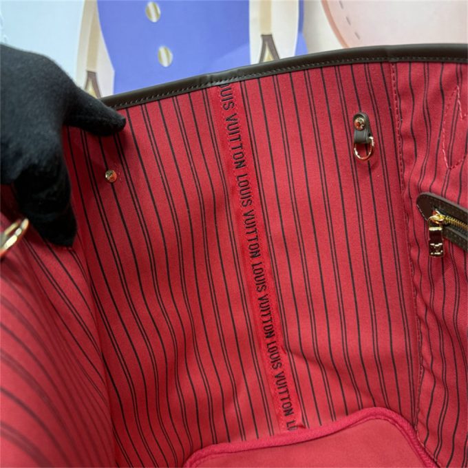 ルイヴィトン 2025年 ネヴァーフル GM N40597 LOUISVUITTON トートバッグ ハンドバッグ ダミエ エベヌ キャンバス - 画像 (9)
