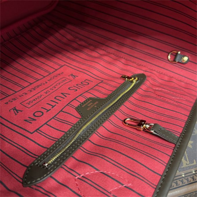 ルイヴィトン 2025年 ネヴァーフル GM N40597 LOUISVUITTON トートバッグ ハンドバッグ ダミエ エベヌ キャンバス - 画像 (8)