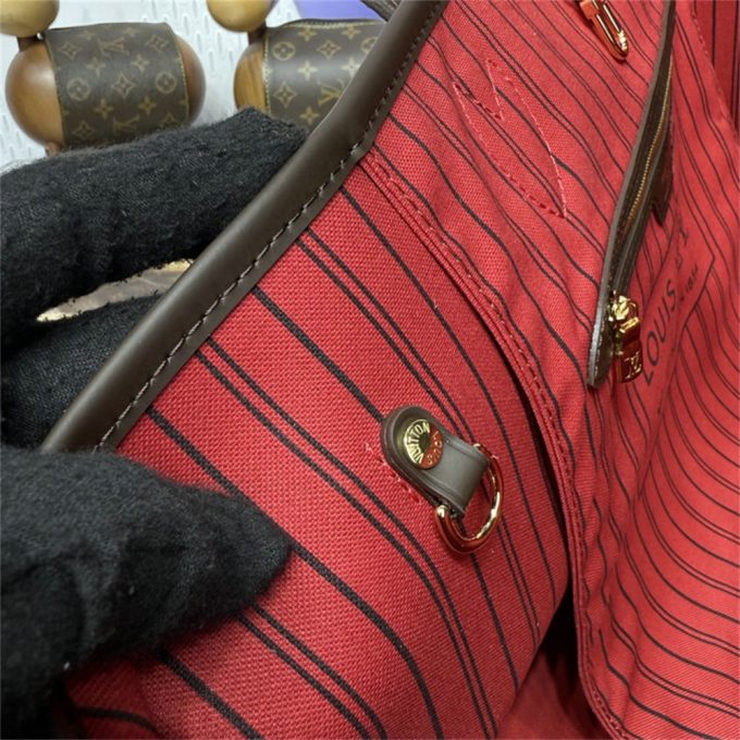 ルイヴィトン 2025年 ネヴァーフル GM N40597 LOUISVUITTON トートバッグ ハンドバッグ ダミエ エベヌ キャンバス - 画像 (7)