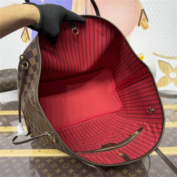 ルイヴィトン 2025年 ネヴァーフル GM N40597 LOUISVUITTON トートバッグ ハンドバッグ ダミエ エベヌ キャンバス - 画像 (6)