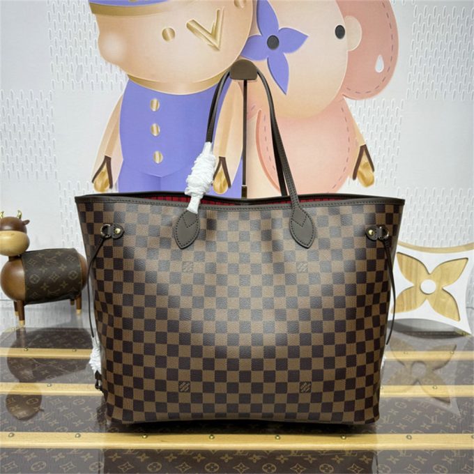 ルイヴィトン 2025年 ネヴァーフル GM N40597 LOUISVUITTON トートバッグ ハンドバッグ ダミエ エベヌ キャンバス - 画像 (3)