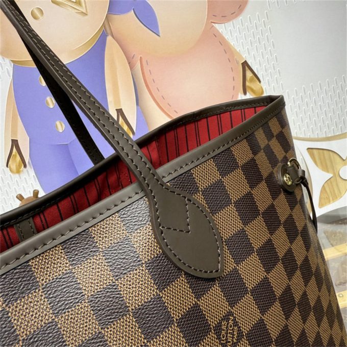 ルイヴィトン 2025年 ネヴァーフル GM N40597 LOUISVUITTON トートバッグ ハンドバッグ ダミエ エベヌ キャンバス - 画像 (12)