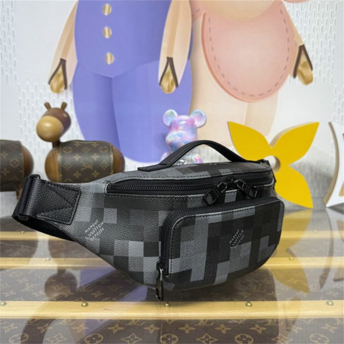 ルイヴィトン 2025年 ラッシュ バムバッグ M14920 LOUISVUITTON ウェストバッグ ベルトバッグ ダモフラージュ ブラック キャンバス - 画像 (2)