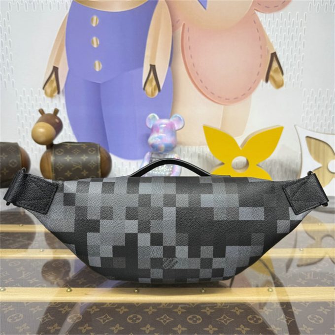 ルイヴィトン 2025年 ラッシュ バムバッグ M14920 LOUISVUITTON ウェストバッグ ベルトバッグ ダモフラージュ ブラック キャンバス - 画像 (3)