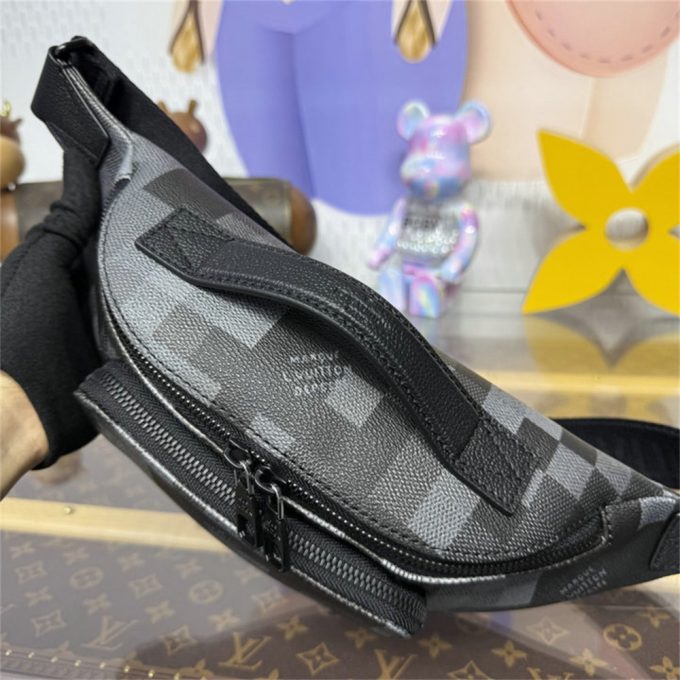 ルイヴィトン 2025年 ラッシュ バムバッグ M14920 LOUISVUITTON ウェストバッグ ベルトバッグ ダモフラージュ ブラック キャンバス - 画像 (5)