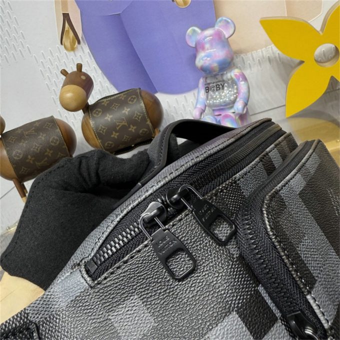 ルイヴィトン 2025年 ラッシュ バムバッグ M14920 LOUISVUITTON ウェストバッグ ベルトバッグ ダモフラージュ ブラック キャンバス - 画像 (9)
