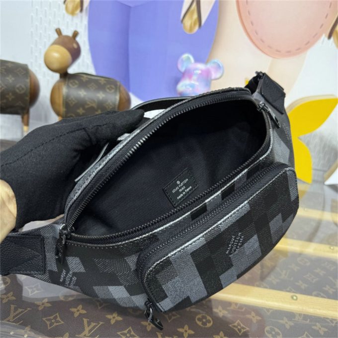 ルイヴィトン 2025年 ラッシュ バムバッグ M14920 LOUISVUITTON ウェストバッグ ベルトバッグ ダモフラージュ ブラック キャンバス - 画像 (6)