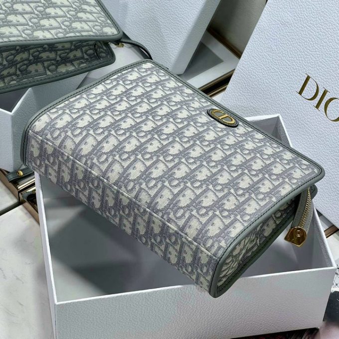 クリスチャンディオール 2025年 30 モンテーニュ ポーチ CHRISTIAN DIOR クラッチバッグ ストラップ付き 手持ちかばん オブリークジャカード - 画像 (6)