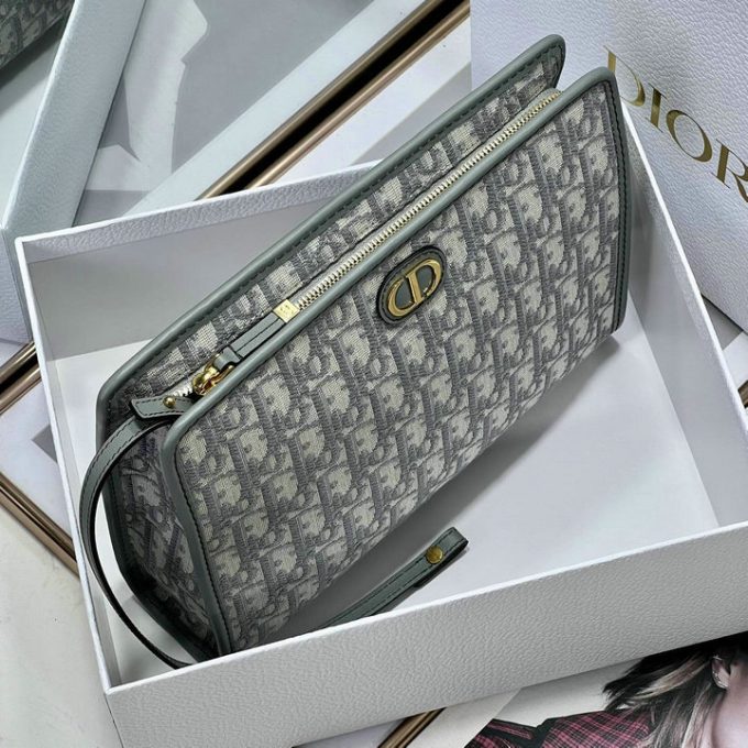 クリスチャンディオール 2025年 30 モンテーニュ ポーチ CHRISTIAN DIOR クラッチバッグ ストラップ付き 手持ちかばん オブリークジャカード - 画像 (7)