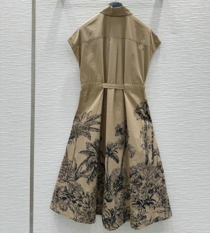 クリスチャンディオール ワンピース 2025年 CHRISTIAN DIOR ディオリビエラ ミディシャツドレス トワル ドゥ ジュイ パームズ - 画像 (2)