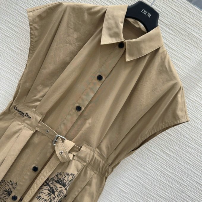 クリスチャンディオール ワンピース 2025年 CHRISTIAN DIOR ディオリビエラ ミディシャツドレス トワル ドゥ ジュイ パームズ - 画像 (9)