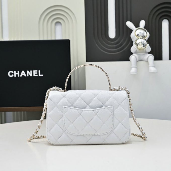 シャネル 2025年 ミニ トートバッグ CHANEL ハンドバッグ 2way ショルダーバッグ レディース キャビアスキン シルバー金具 - 画像 (3)