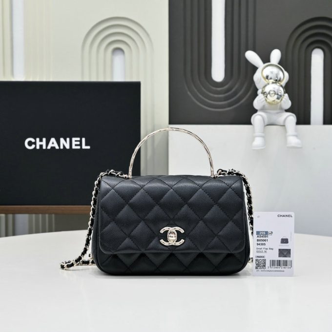 シャネル 2025年 ミニ トートバッグ CHANEL ハンドバッグ 2way ショルダーバッグ キャビアスキン ゴールド金具 レディース