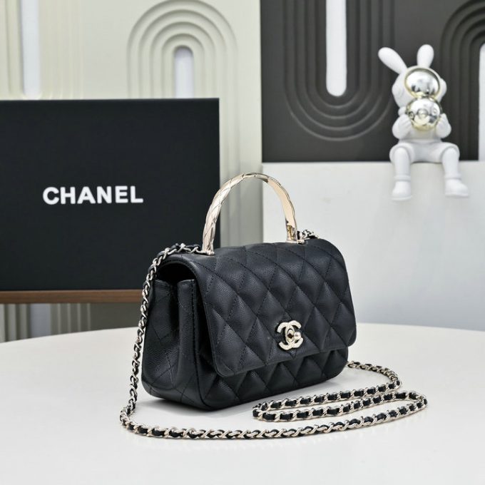 シャネル 2025年 ミニ トートバッグ CHANEL ハンドバッグ 2way ショルダーバッグ キャビアスキン ゴールド金具 レディース - 画像 (2)