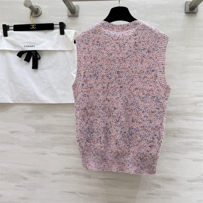 シャネル ノースリーブ セーター 2025年 CHANEL ニットベスト カシミヤ タンクトップ セーター クルーネック レディース - 画像 (3)