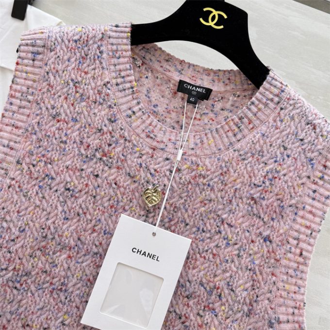 シャネル ノースリーブ セーター 2025年 CHANEL ニットベスト カシミヤ タンクトップ セーター クルーネック レディース - 画像 (6)