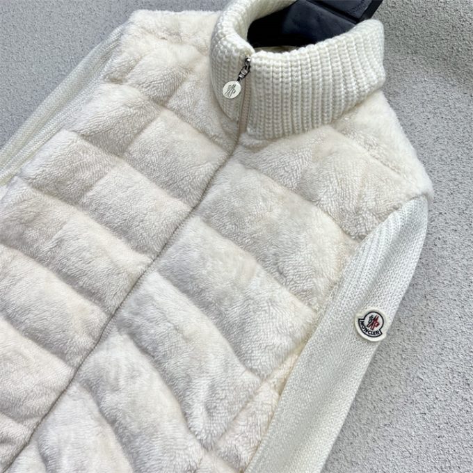 モンクレール ロングスリーブ ダウン 2025年 MONCLER ウールニット ジップジャケット アウターコート レディース - 画像 (3)