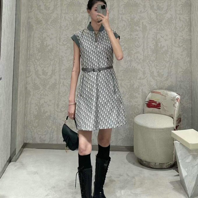 クリスチャンディオール ワンピース 2025年 CHRISTIAN DIOR ディオリビエラ ショートドレス オブリーク ジャカード - 画像 (7)