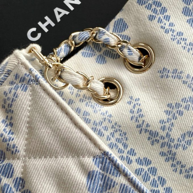 シャネル 2025年 スモール チェーンポーチ CHANEL フラップバッグ ショルダーバッグ サンドバッグ キャンパス レディース - 画像 (7)