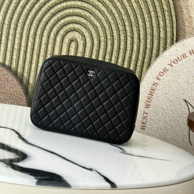 シャネル ヴァニティーケース 2025年 化粧かばん CHANEL クラッチバッグ 手持ちかばん キャビアスキン - 画像 (7)