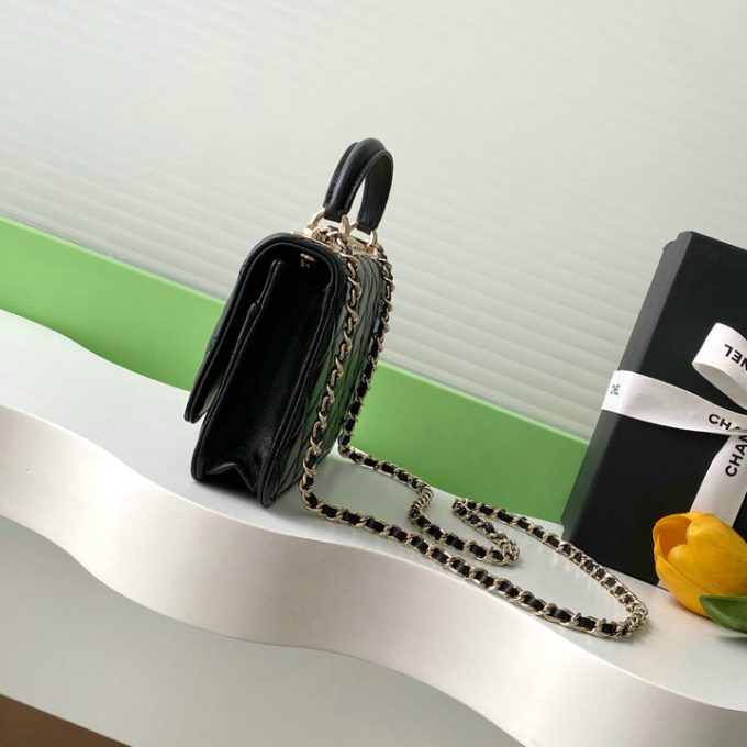 シャネル 2025年 WOC トップハンドルバッグ CHANEL トートバッグ 2way ショルダーバッグ レディース 黒 - 画像 (2)