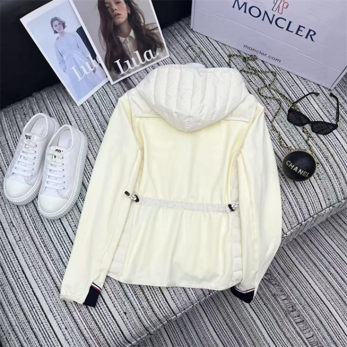 モンクレール ロングスリーブ ダウンジャケット 2025年 MONCLER ニット ジップジャケット フード付き アウターコート レディース - 画像 (3)