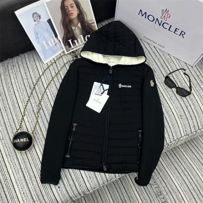 モンクレール ロングスリーブ ダウンジャケット 2025年 MONCLER ニット ジップジャケット フード付き アウターコート レディース - 画像 (7)