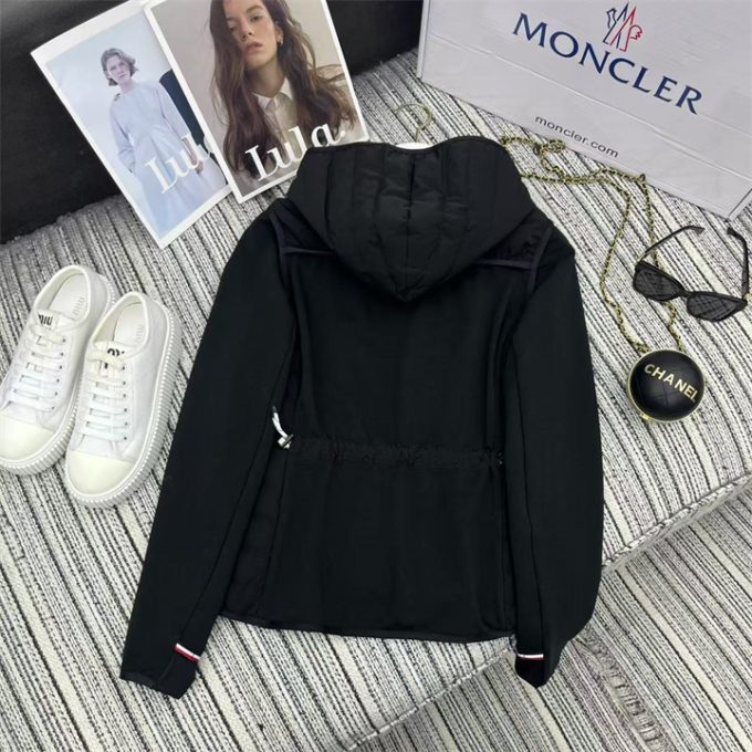 モンクレール ロングスリーブ ダウンジャケット 2025年 MONCLER ニット ジップジャケット フード付き アウターコート レディース - 画像 (8)