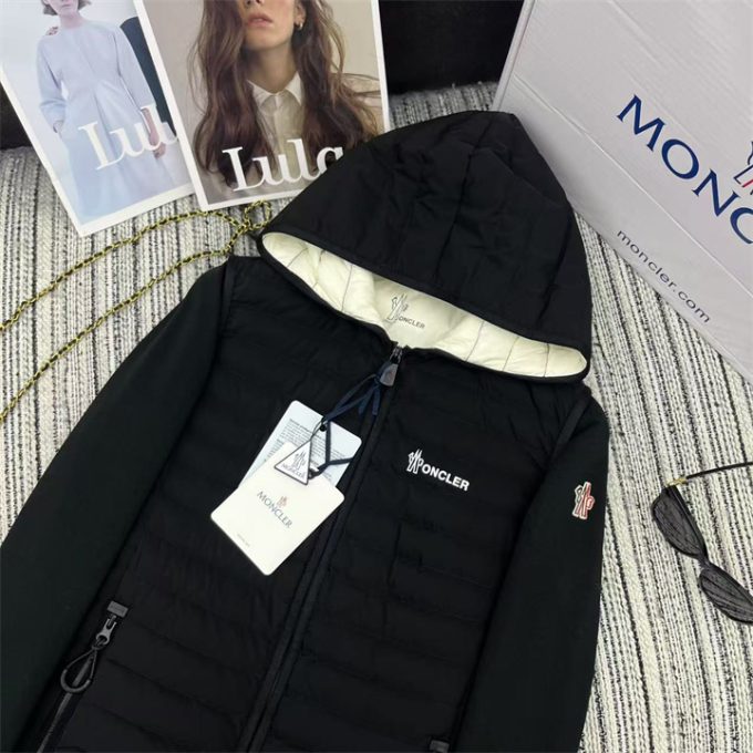 モンクレール ロングスリーブ ダウンジャケット 2025年 MONCLER ニット ジップジャケット フード付き アウターコート レディース - 画像 (9)