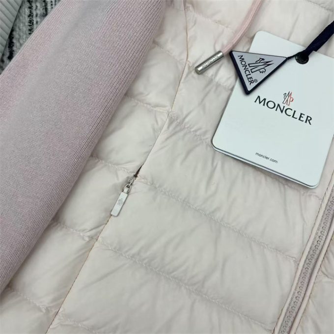 モンクレール ロングスリーブ ダウン 2025年 MONCLER ニット ジップジャケット フード付き アウターコート レディース - 画像 (3)