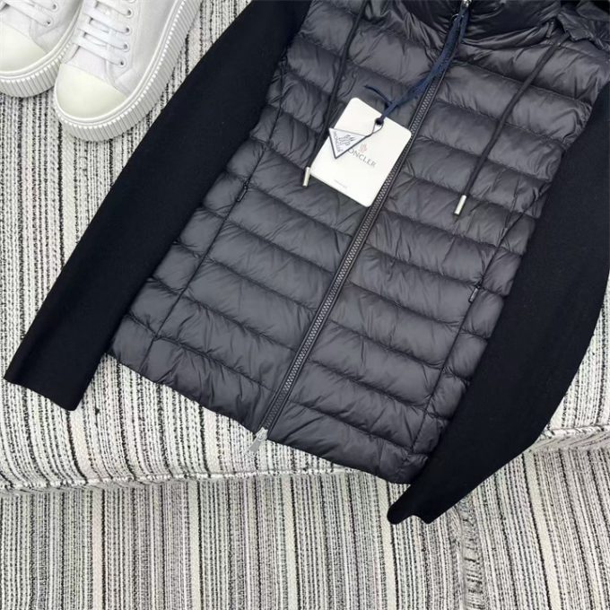 モンクレール ロングスリーブ ダウン 2025年 MONCLER ニット ジップジャケット フード付き アウターコート レディース - 画像 (10)
