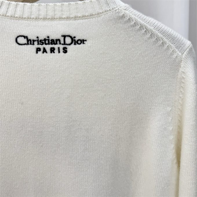 クリスチャンディオール ニットセーター 2025年 CHRISTIAN DIOR フラワー 刺繍 セーター ロングスリーブ ウールニット クルーネック レディース - 画像 (4)
