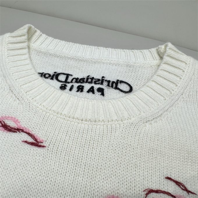 クリスチャンディオール ニットセーター 2025年 CHRISTIAN DIOR フラワー 刺繍 セーター ロングスリーブ ウールニット クルーネック レディース - 画像 (5)