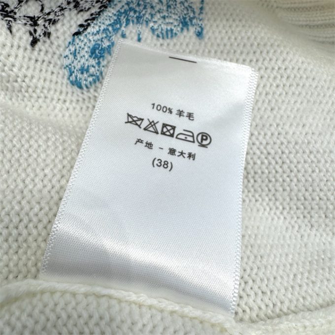 クリスチャンディオール ニットセーター 2025年 CHRISTIAN DIOR フラワー 刺繍 セーター ロングスリーブ ウールニット クルーネック レディース - 画像 (8)