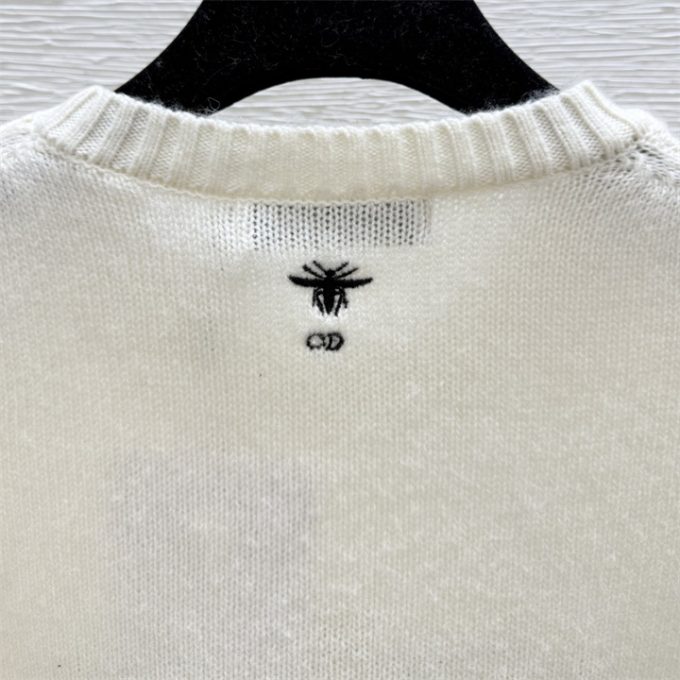 クリスチャンディオール ニットセーター 2025年 CHRISTIAN DIOR フラワー 刺繍 セーター ロングスリーブ カシミヤニット クルーネック レディース - 画像 (5)