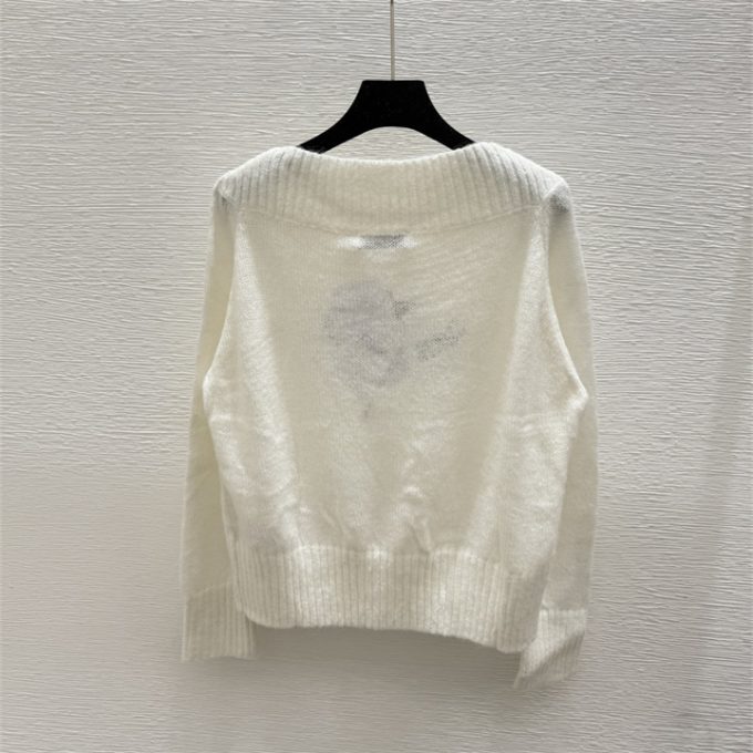 クリスチャンディオール DIOR 2025年 スター 刺繍 ニットセーター ロングスリーブ ウール シンプル おしゃれ レディース - 画像 (5)
